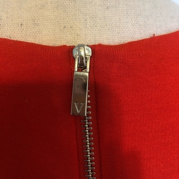 VINCE CAMUTO Maxi Dress Women's Size Small Red Blue Floral Printed-Overlay - Picture 9 of 11